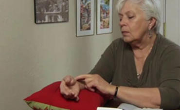 Woman checking her pulse