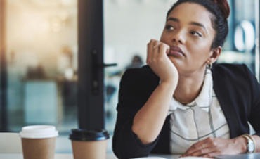 A woman contemplating life